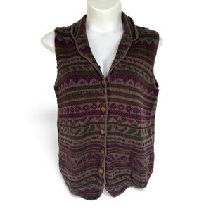 Alpine J K Collection sweater vest fair isle Nordic NWT earth tones 14/16
